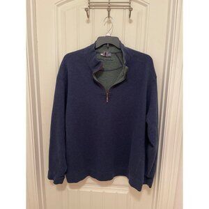 NWOT Tommy Bahama Reversible 1/4 Zip Pullover Sweater 4XB Navy/Green Cotton stil